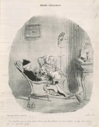 Ça n'empêche que ça vaut encore mieux...., by Honoré Daumier, ink, 1842