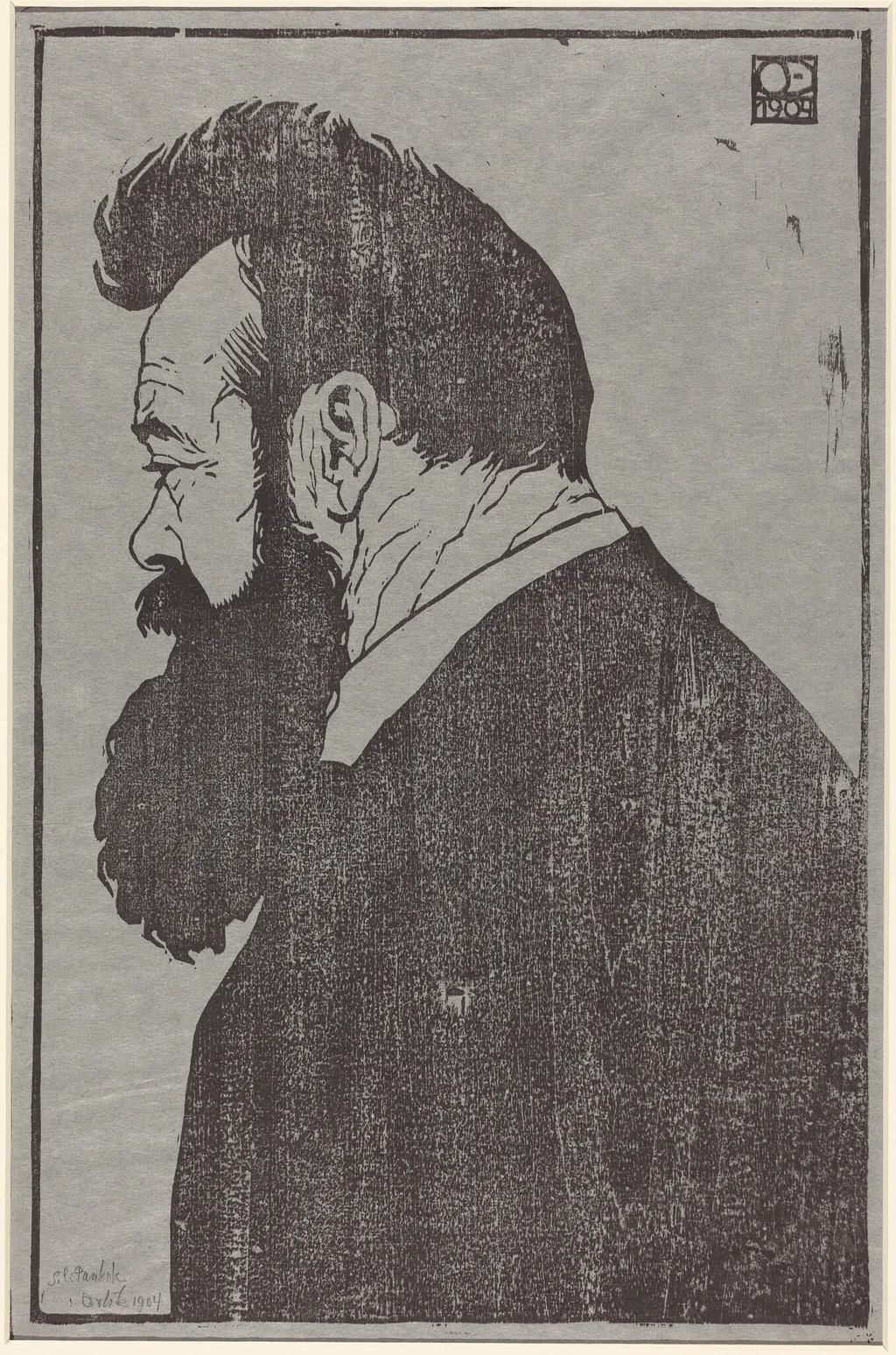 Ferdinand Hodler, by Emil Orlik, ink, 1904