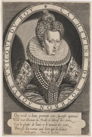 Catherine de Bourbon, by Thomas de Leu, ink, 1590