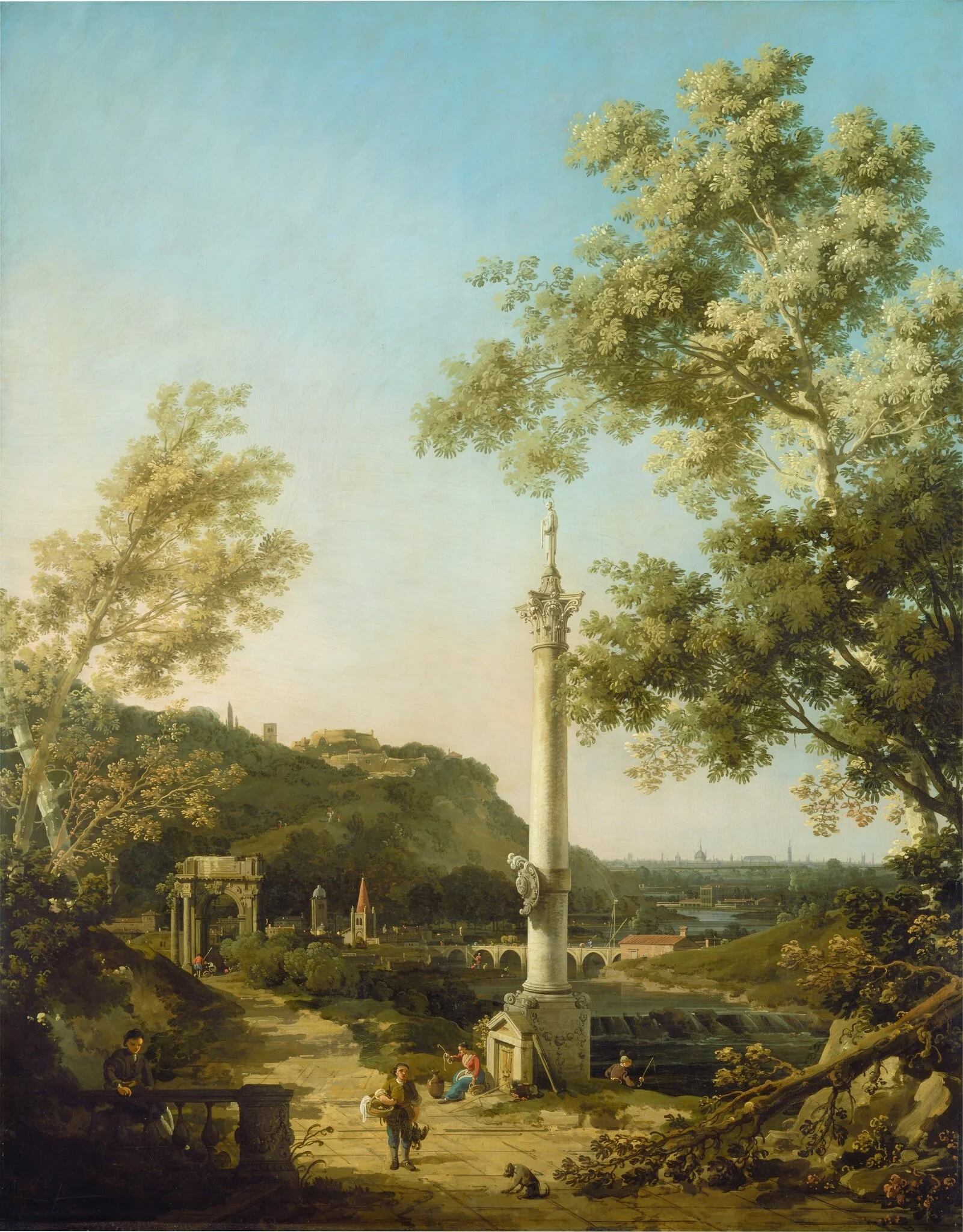 English Landscape Capriccio with a Column, detail