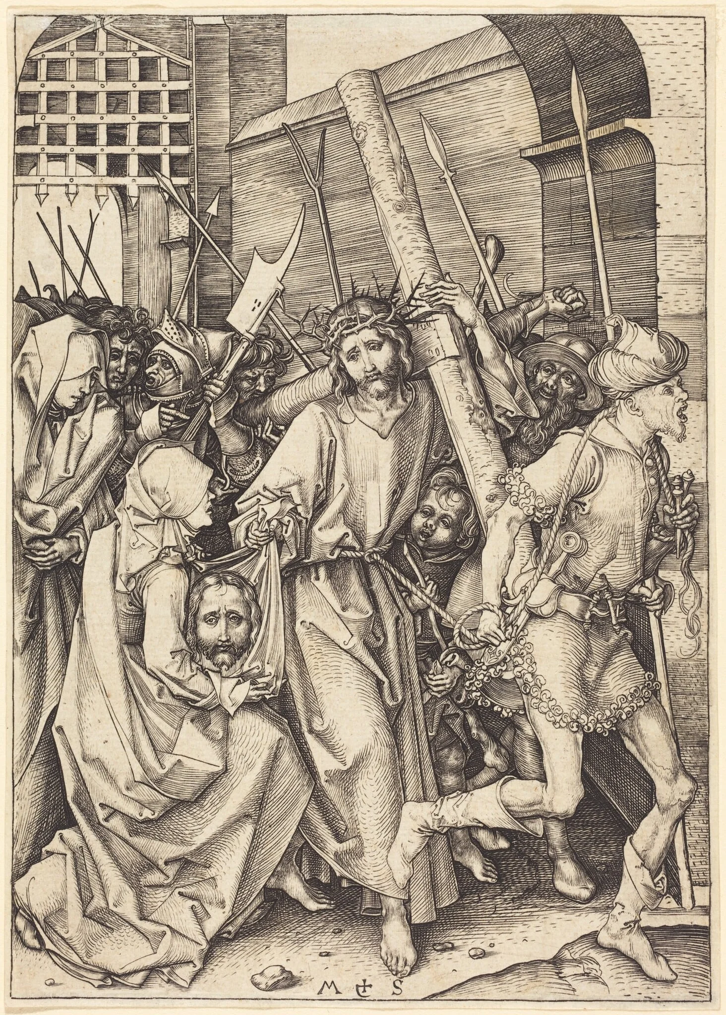 The Bearing of the Cross with Saint Veronica, detail