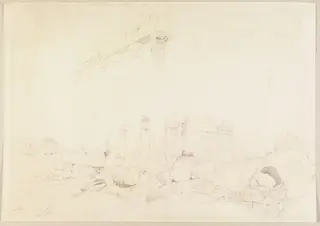 Baalbec, by Godfrey Thomas Vigne, watercolor, 1844