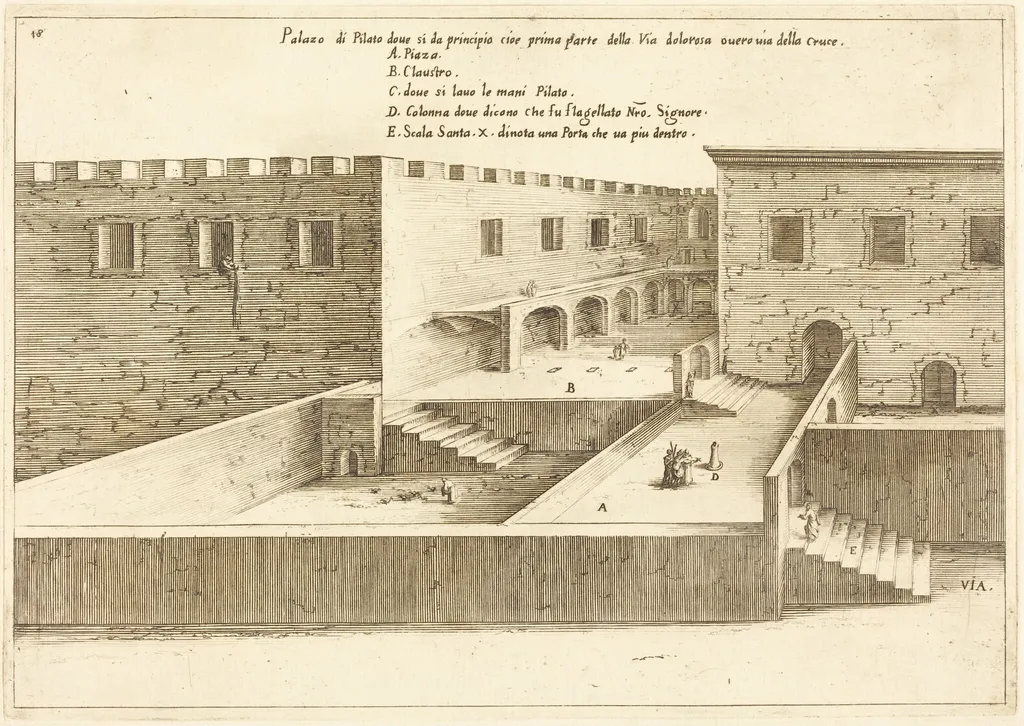 House of Pilate, by Jacques Callot, ink, 1619
