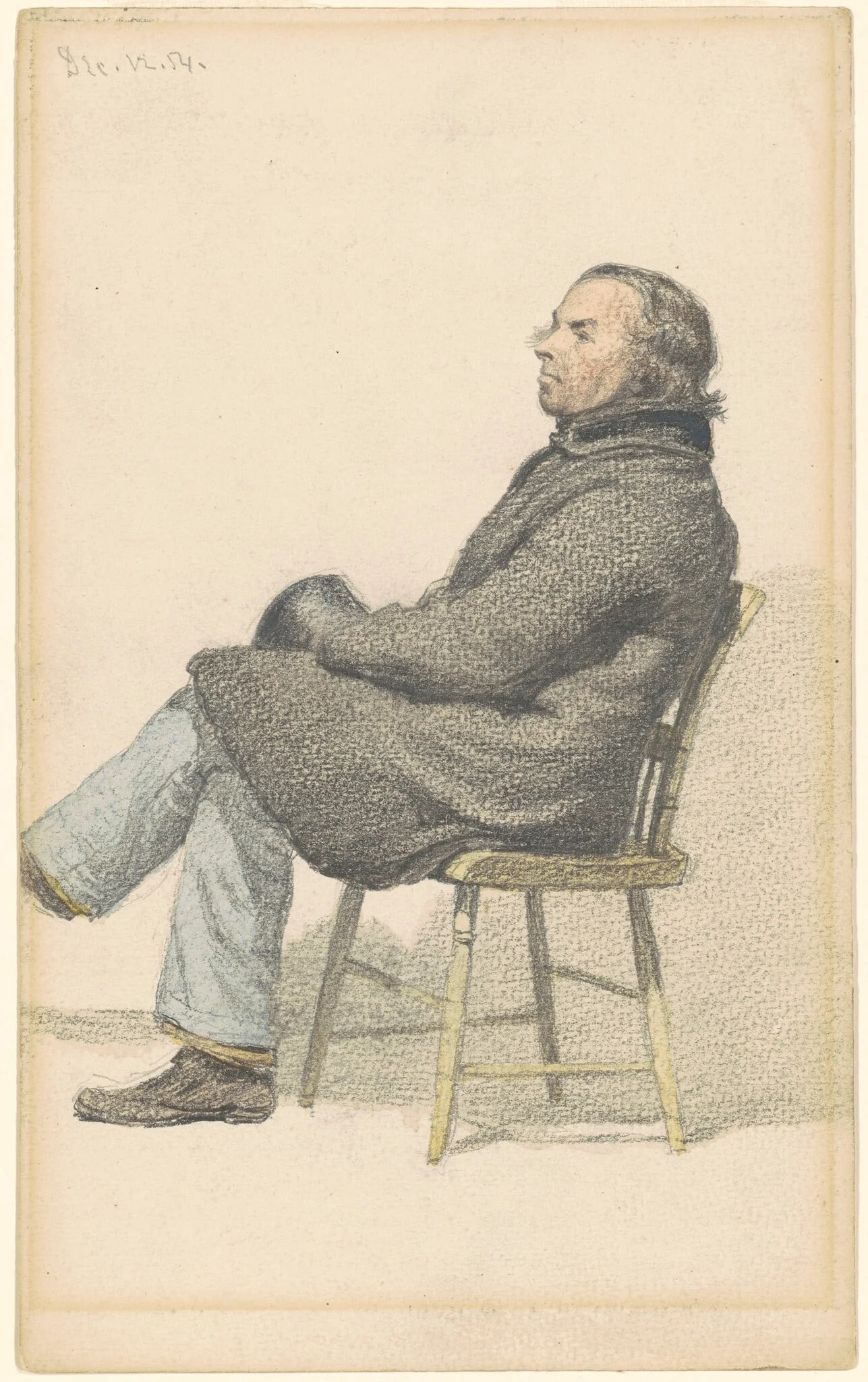 Man Seated in Hitchcock Chair, detail