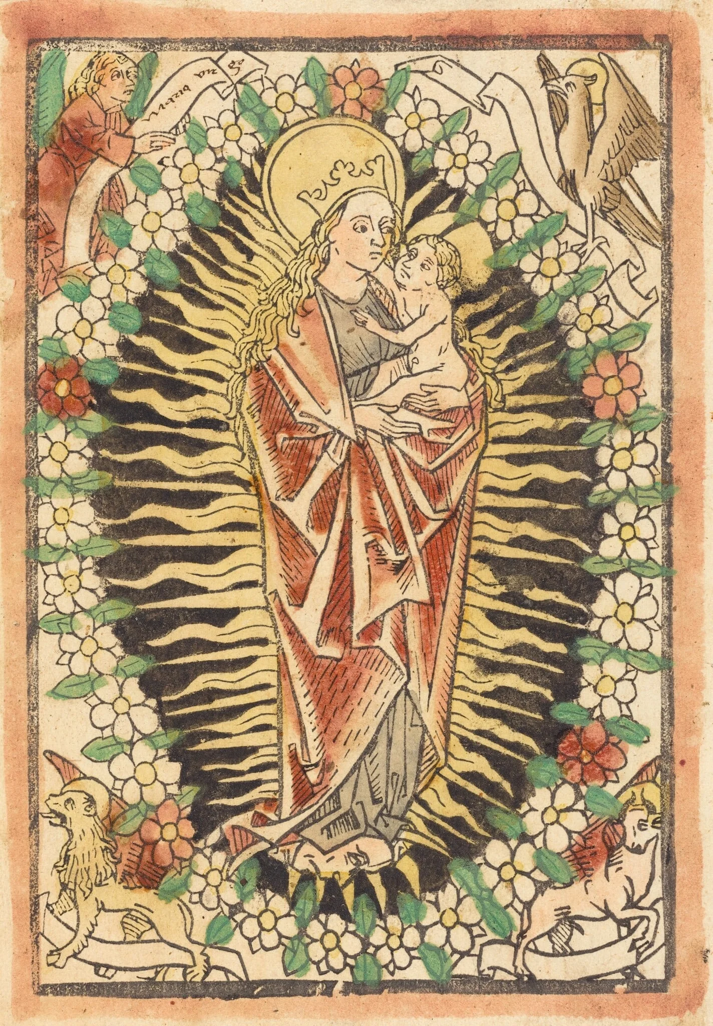 Madonna and Child in a Rosary, detail
