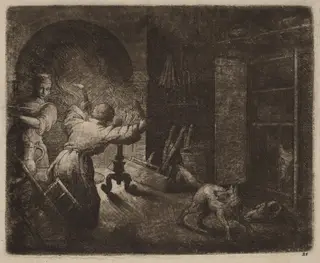 Reynard Steals a Capon from the Pastor, by Allart van Everdingen, ink, 1650