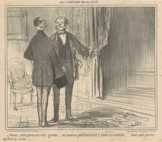 Voyez, cette pièce est très grande ..., by Honoré Daumier, ink, 1858