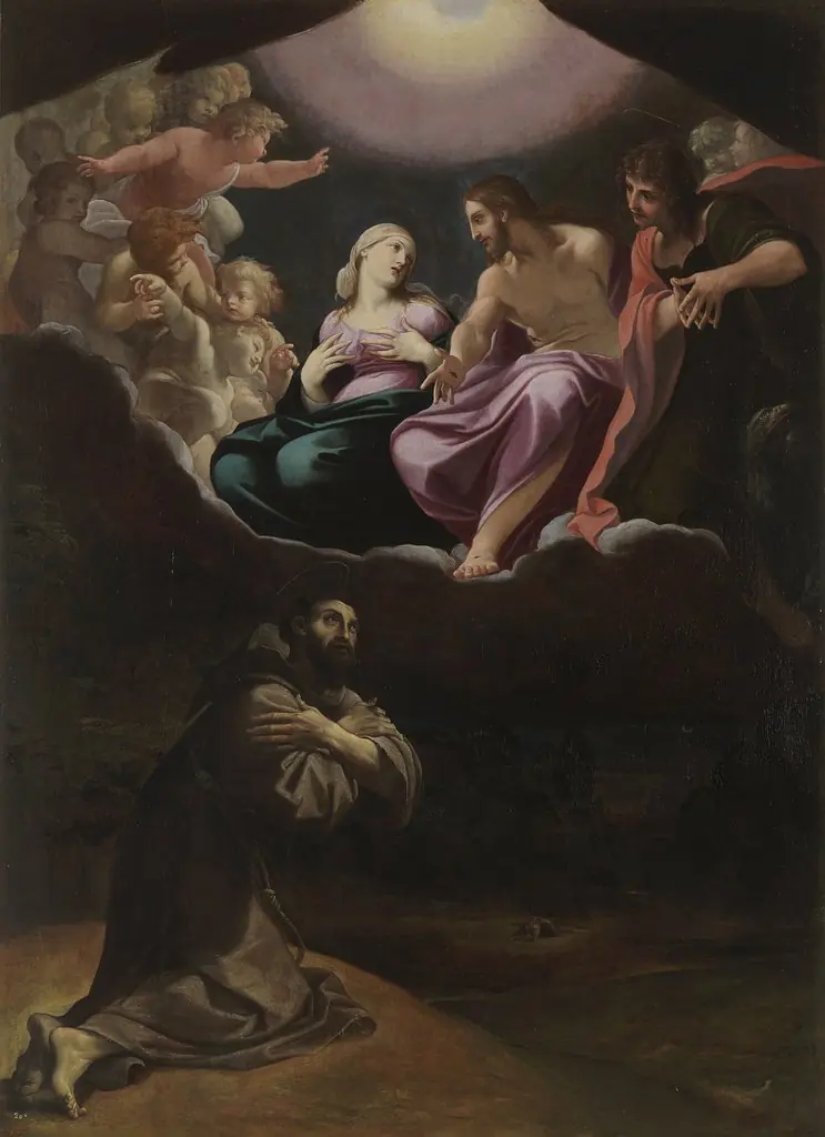 Saint Francis of Assisi in the Portiuncula, by Ludovico Carracci, oil, 1601