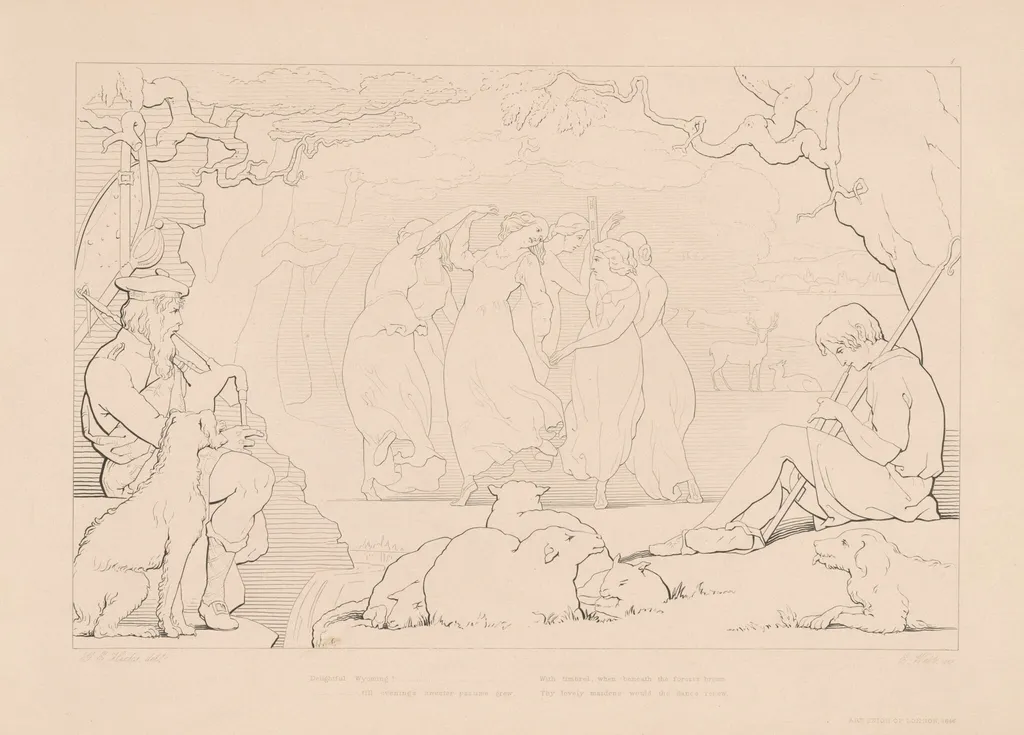 Delightful Wyoming!, by Edward Webb, ink, 1846