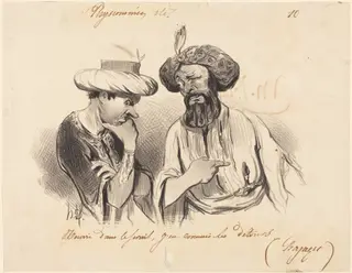 Nourri dans le séraii..., by Honoré Daumier, ink, 1841