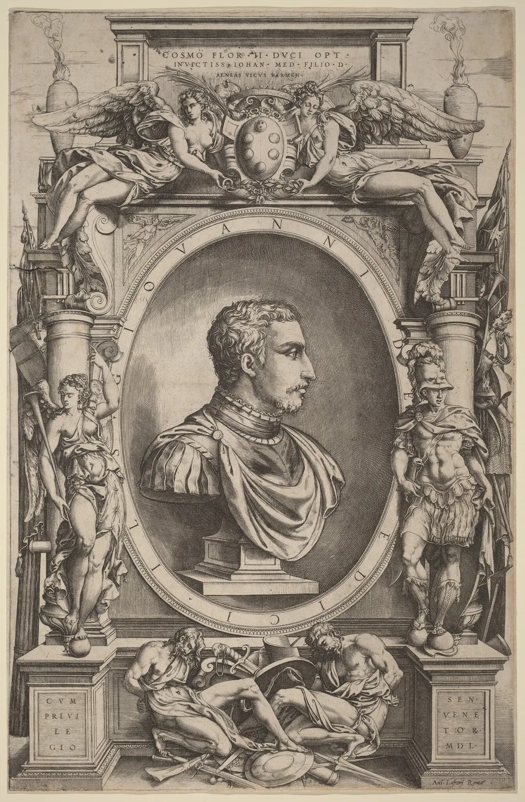 Giovanni de' Medici, by Enea Vico, ink, 1550