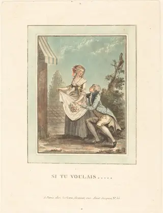 Si tu voulais, by Louis Le Coeur, ink, 1780