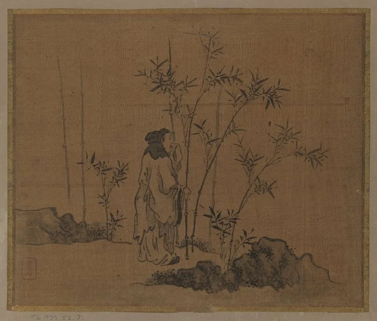Album Leaf Painting: Scholar and Bamboo, detail