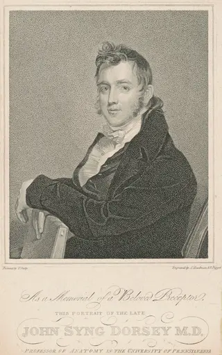 John Syng Dorsey, M.D., by Charles Goodman, ink, 1819