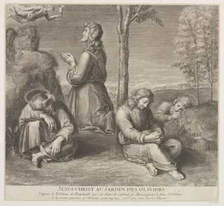 Christ Praying on the Mount of Olives, by Jean Charles Flipart, 1750
