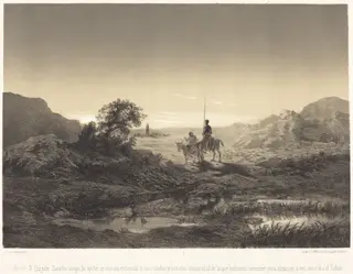 Dijolé D. Quijote: sancho amigo, la noche se nos va entrando..., by Célestin Nanteuil, ink, 1855