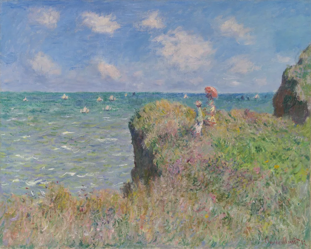 Cliff Walk at Pourville, by Claude Monet, oil, 1882