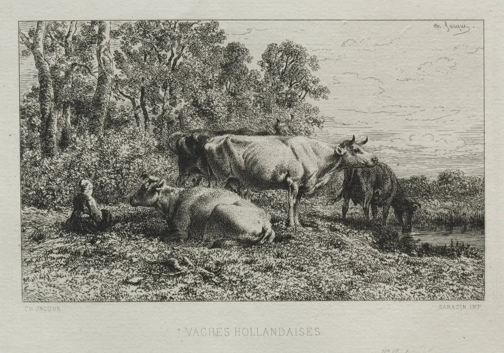 Holland Cows, by Charles-Émile Jacque, 1864