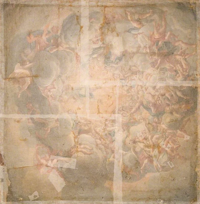 The Assumption of the Virgin (copy of the fresco in the cupola of Parma Cathedral), detail