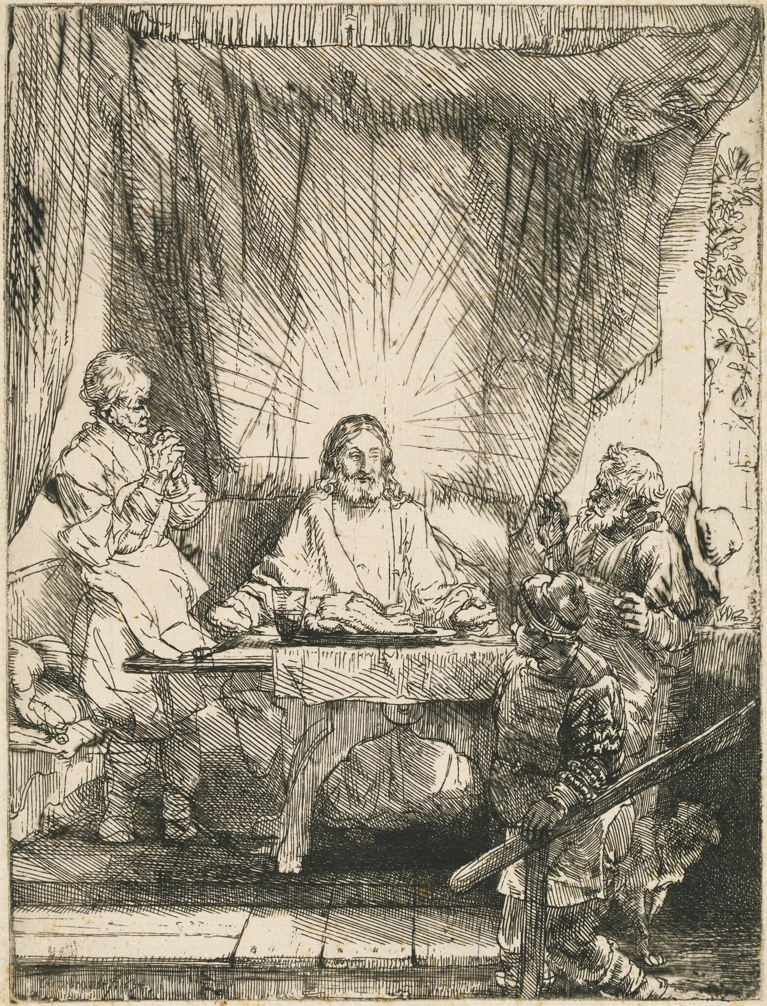 Christ at Emmaus: the Larger Plate, detail