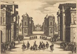 Il Solimano, Act IV, by Jacques Callot, ink, 1620