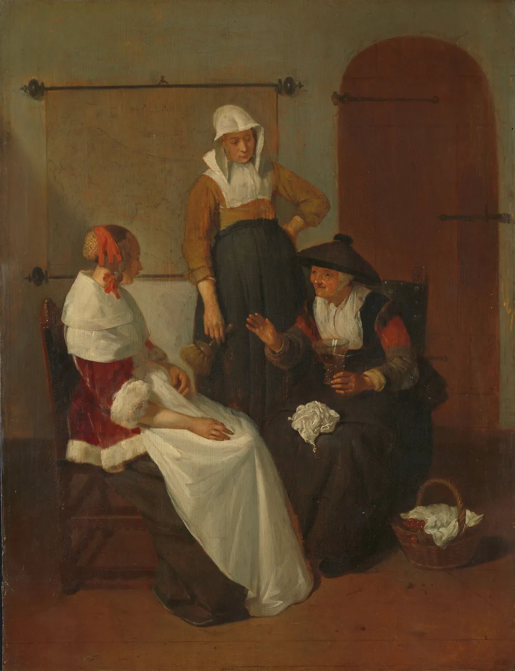 A confidential chat, by Quirijn van Brekelenkam, oil, 1661