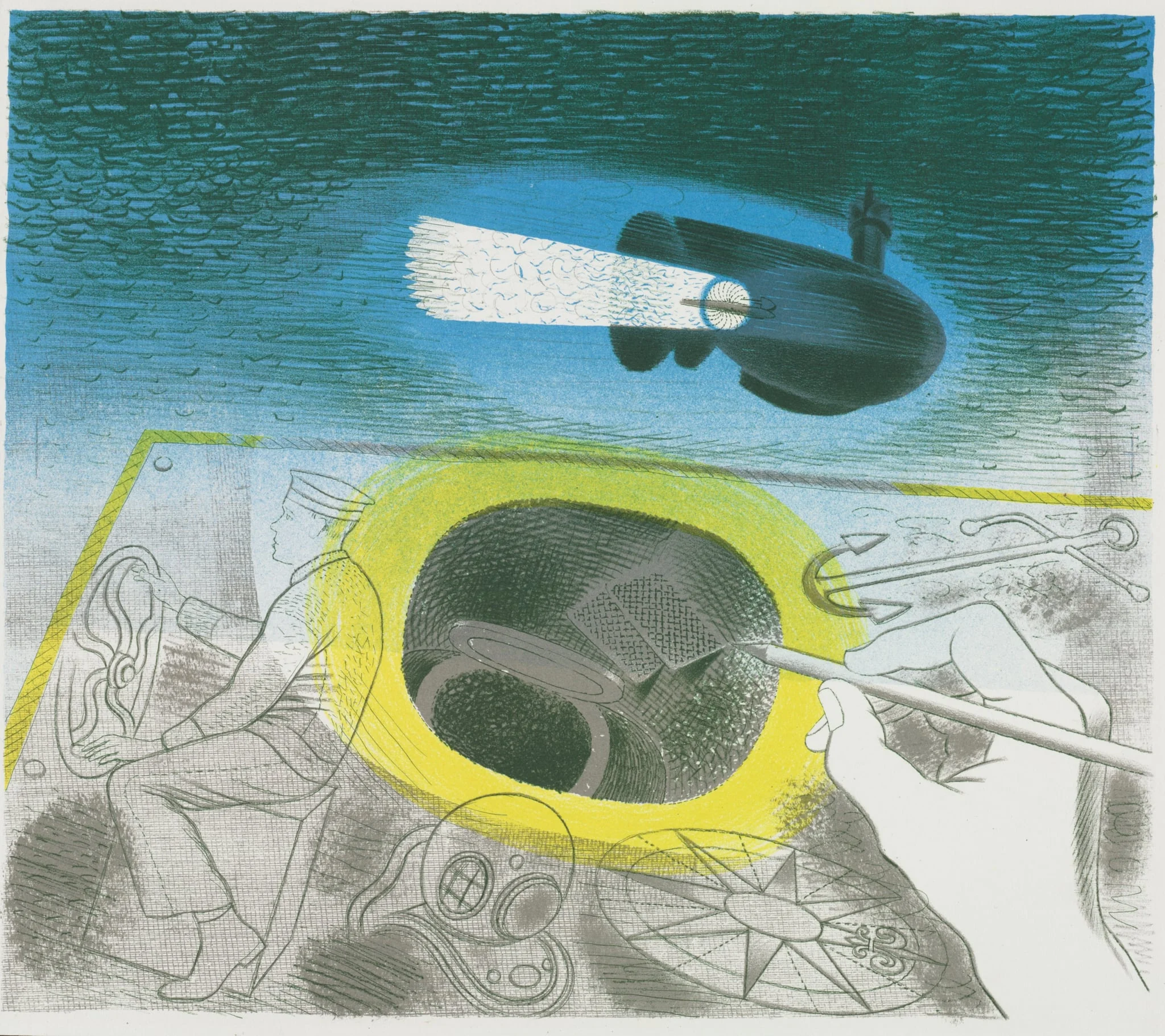 Submarine Series: Introductory Lithograph, detail