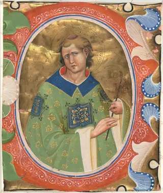 Saint Lawrence, by Master of the Murano Gradual, 1445