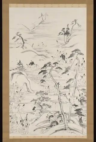 Emperor Enyū’s Outing to Funaokayama on the First Day of the Rat in the New Year, by Reizei Tamechika, unspecified, 1834