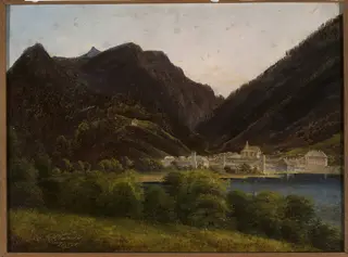 View of the city in the valley, by Jan Nepomucen Głowacki, oil, 1829
