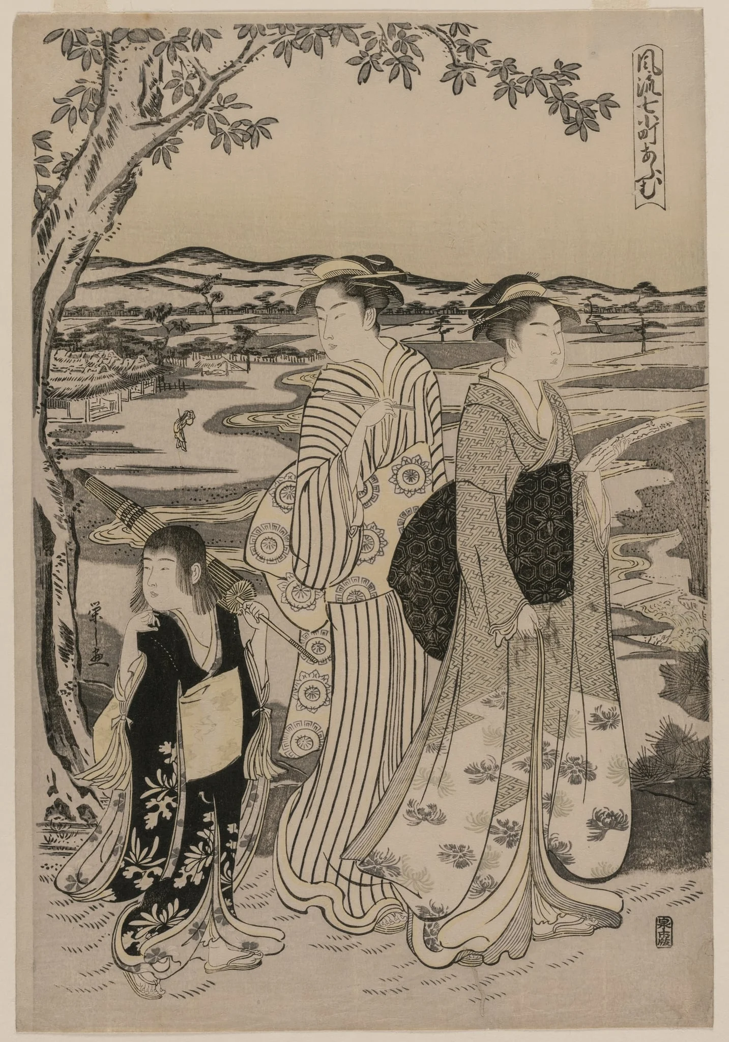 Omu the Parrot (from the series Seven Elegant Episodes from the Life of the Poetess Ono no Komachi), detail