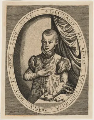 Sebastian, King of Portugal, by Hieronymus Cock, ink, 1540
