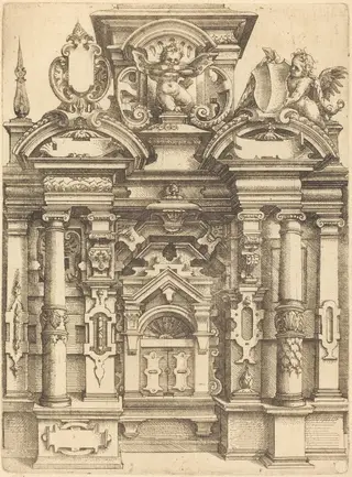 Triumphal Doorway, by Wendel Dietterlin, ink, 1574