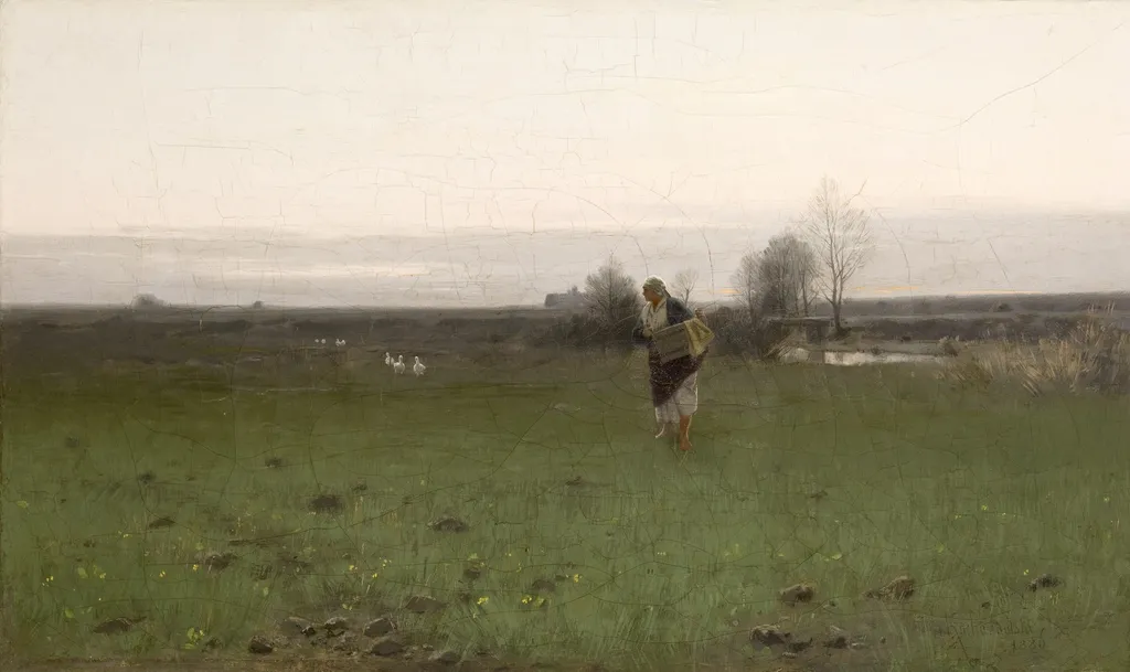 Landscape from the Vincity of Krakow, by Roman Kochanowski, oil, 1894