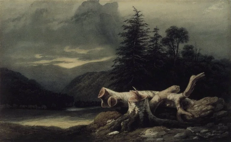 Rain Clouds Gathering-Scene Amongst the Allegheny Mountains, detail
