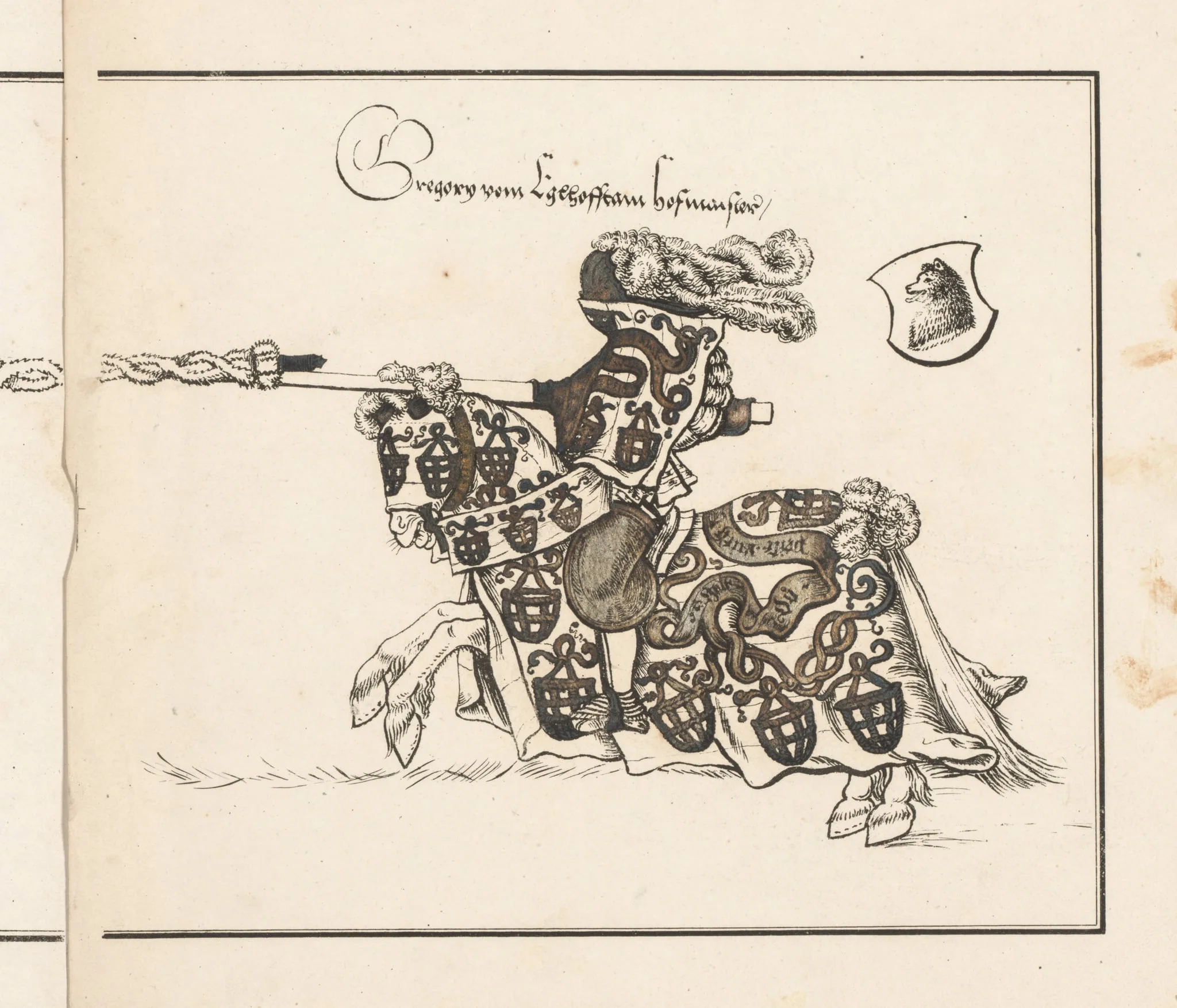 Book on Tournaments: Jouster Facing Left, detail