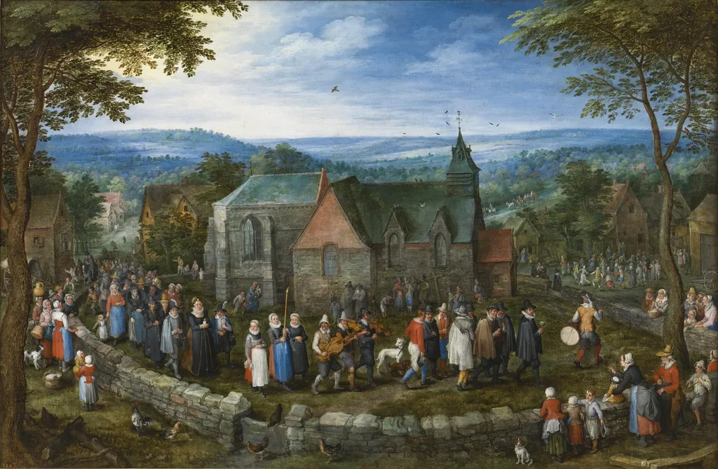 Country Wedding, by Jan Brueghel, the elder, oil, 1612