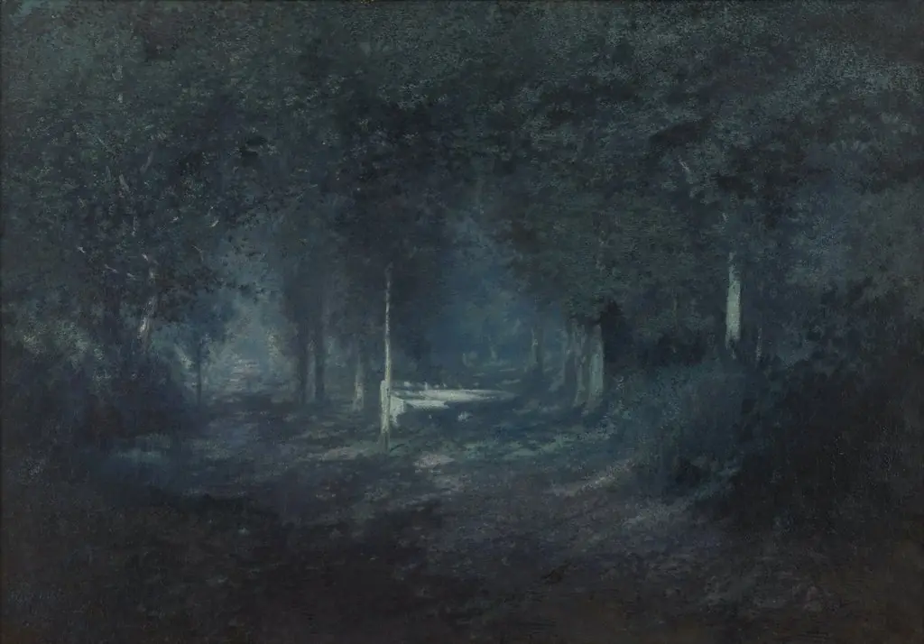 Wood by Moonlight, by Adriaan Jozef Heymans, oil, 1889