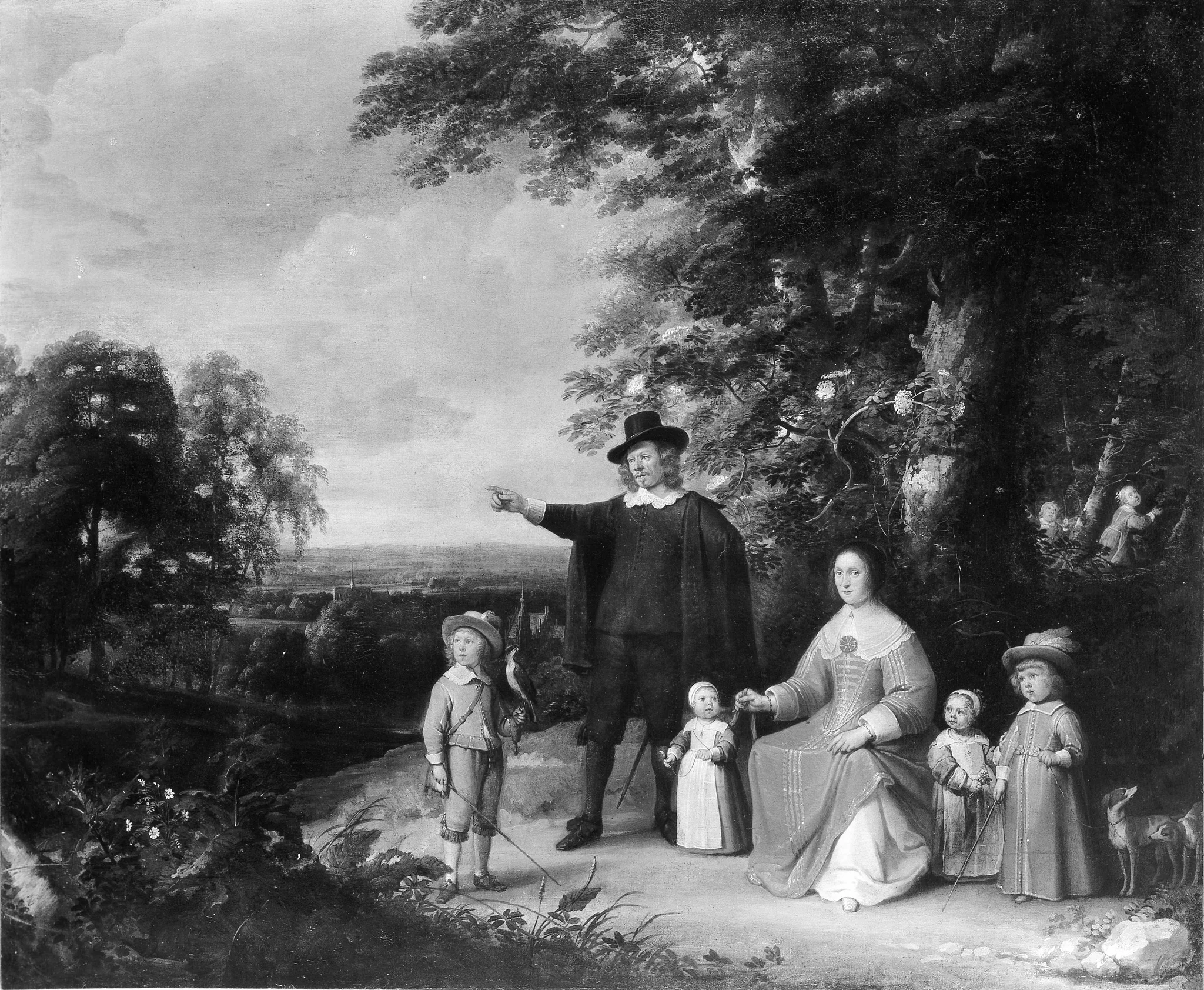 Family Group in a Landscape, detail