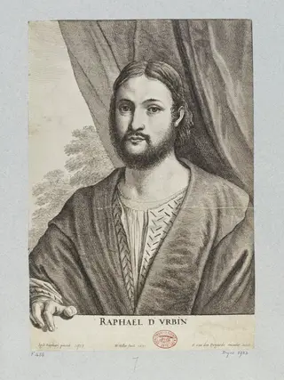 Portrait of Raffaello Sanzio di Urbino, by Wenceslaus Hollar, 1650