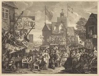 Southwark Fair, by William Hogarth, ink, 1734
