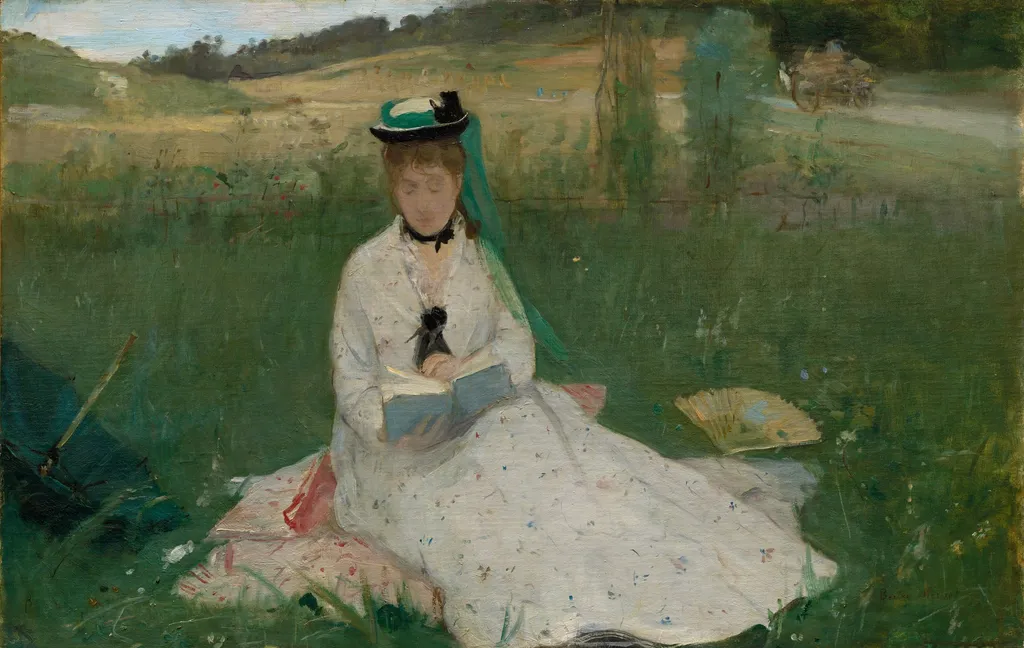 Reading, by Berthe Morisot, oil, 1873