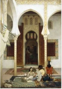 Women in an Eastern Courtyard, detail