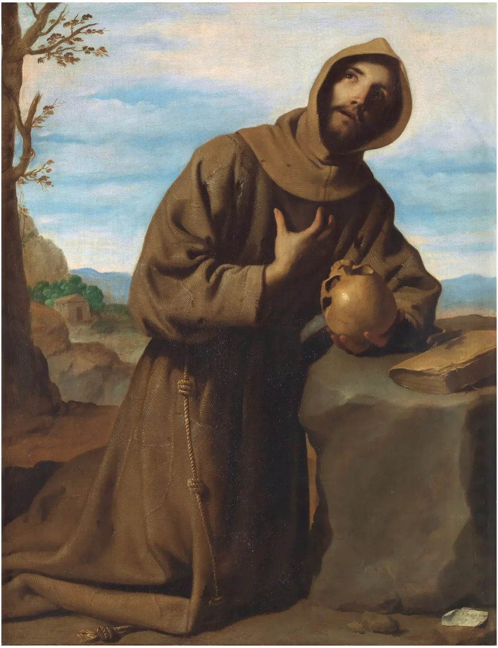 Saint Francis at Prayer, by Francisco de Zurbarán, oil, 1659