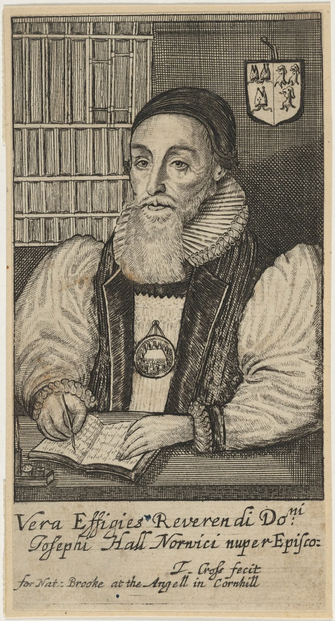 Reverendi Doni: Josephi Hall Norwici Nuper Episco. (Joseph Hall, Bishop of Norwich), detail