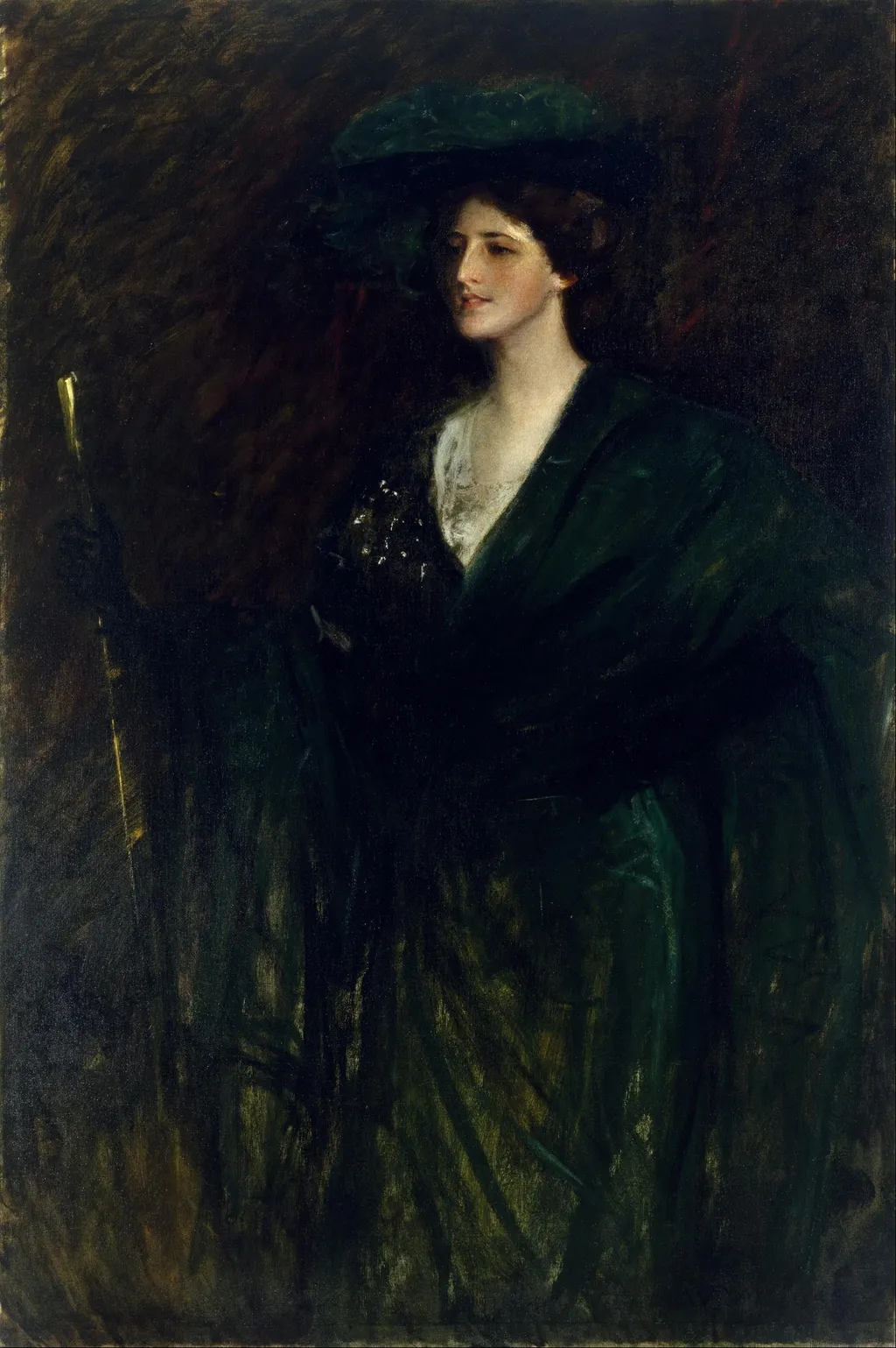 The Emerald Lady, by William Merritt Chase, oil, 1892