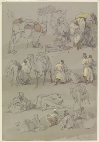 Figure Studies, Tangier, by David RA Roberts, watercolor, 1833