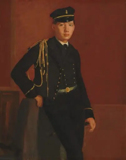 Achille De Gas in the Uniform of a Cadet, by Edgar Degas, oil, 1856