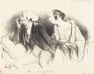 Henri!... vous me jugez bien mal!..., by Honoré Daumier, ink, 1838