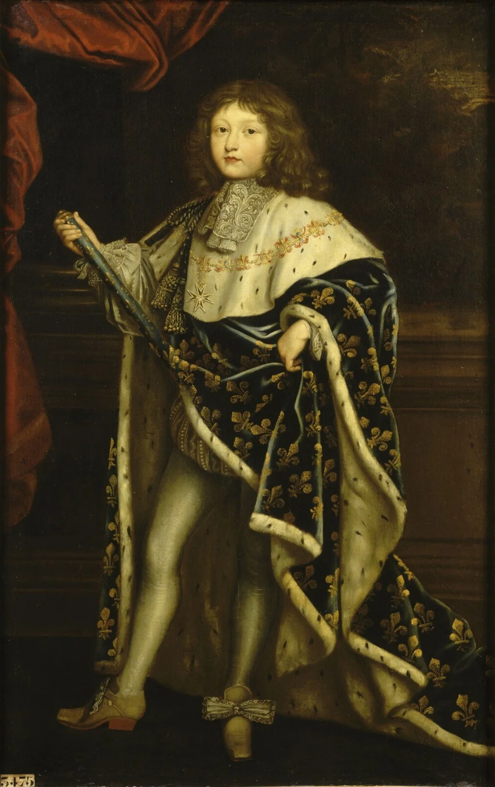 Louis XIV child in Coronation Robes, detail